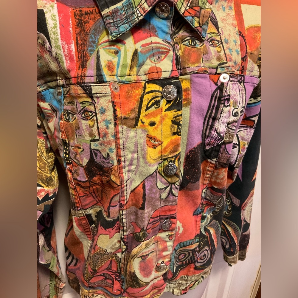 CJ Banks Women’s Jacket abstract Picasso art unusual - Picture 2 of 8